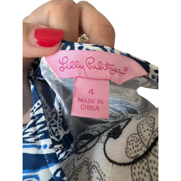 LILLY PULITZER Womens Blue Printed Shift Dress Sz 4 - Picture 2 of 7